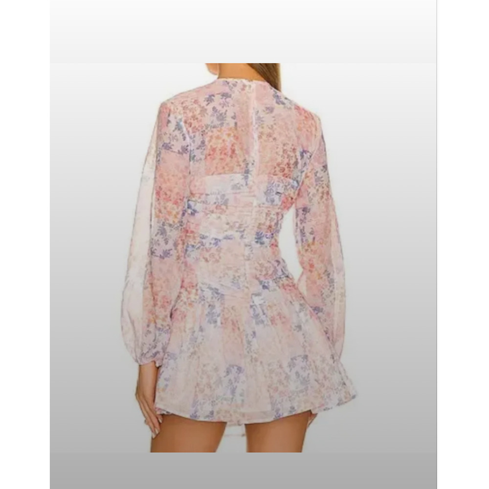 REVOLVE Atoir Floral Mini Ruffled Dress in Pink and Blue Size US 2-3077 - Picture 2 of 12